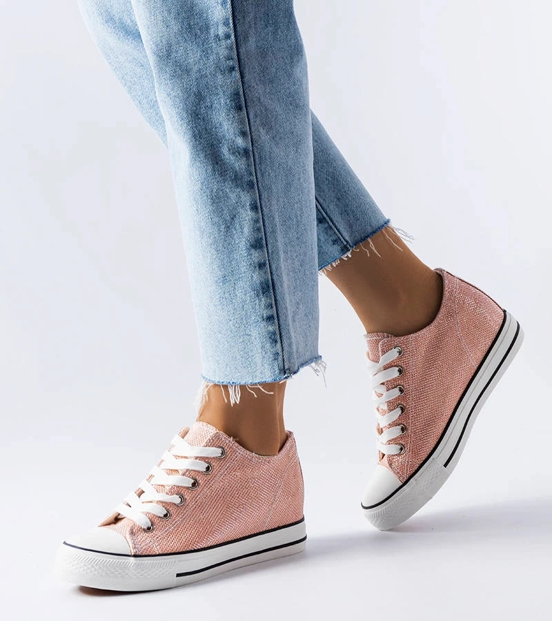 Ružové trblietavé tenisky Crete na platformách