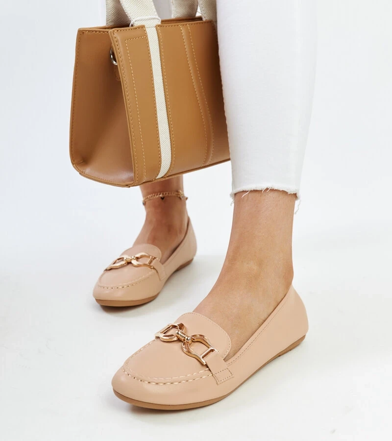 Bežové mokasíny s prackou Najla