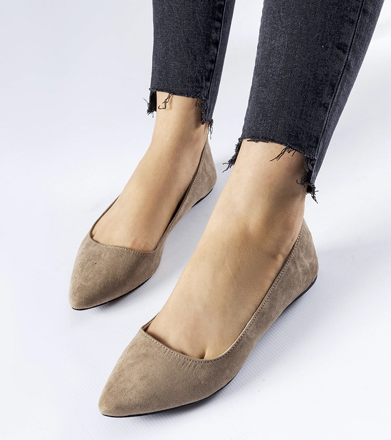 Hnedé špičaté balerínky Riv