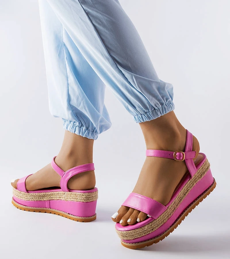 Ružové sandále Access na platforme