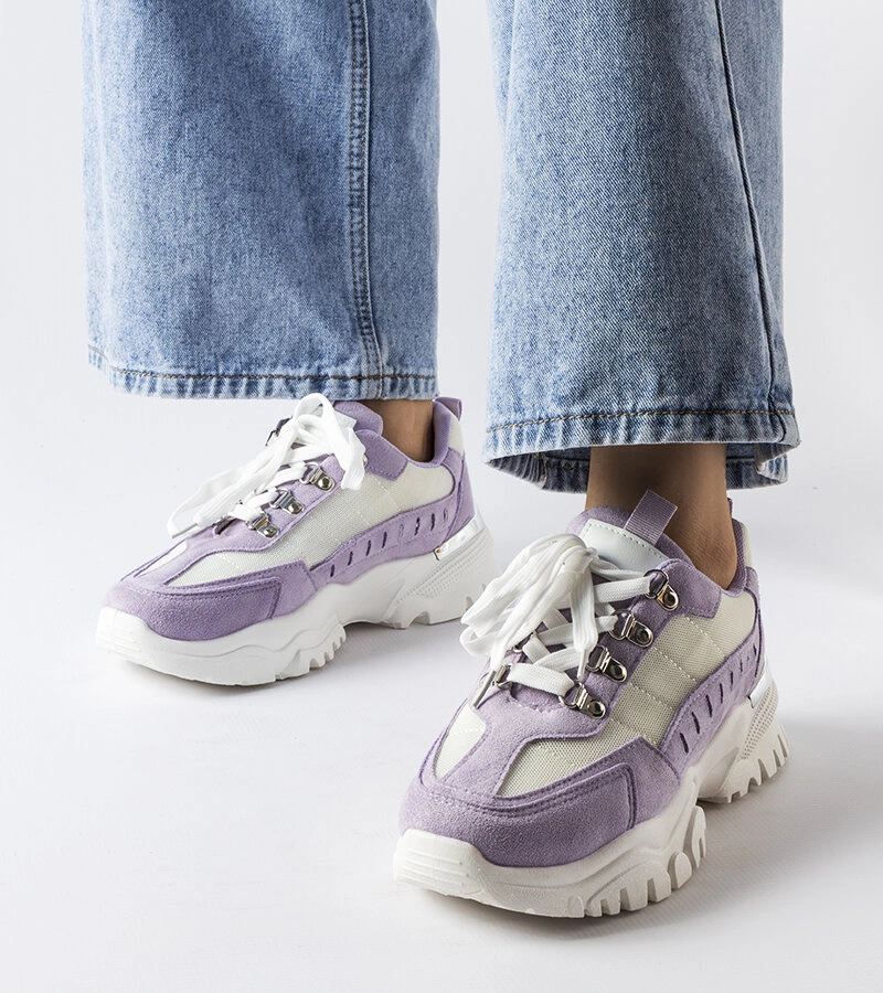 Bielo-fialové tenisky Mindy