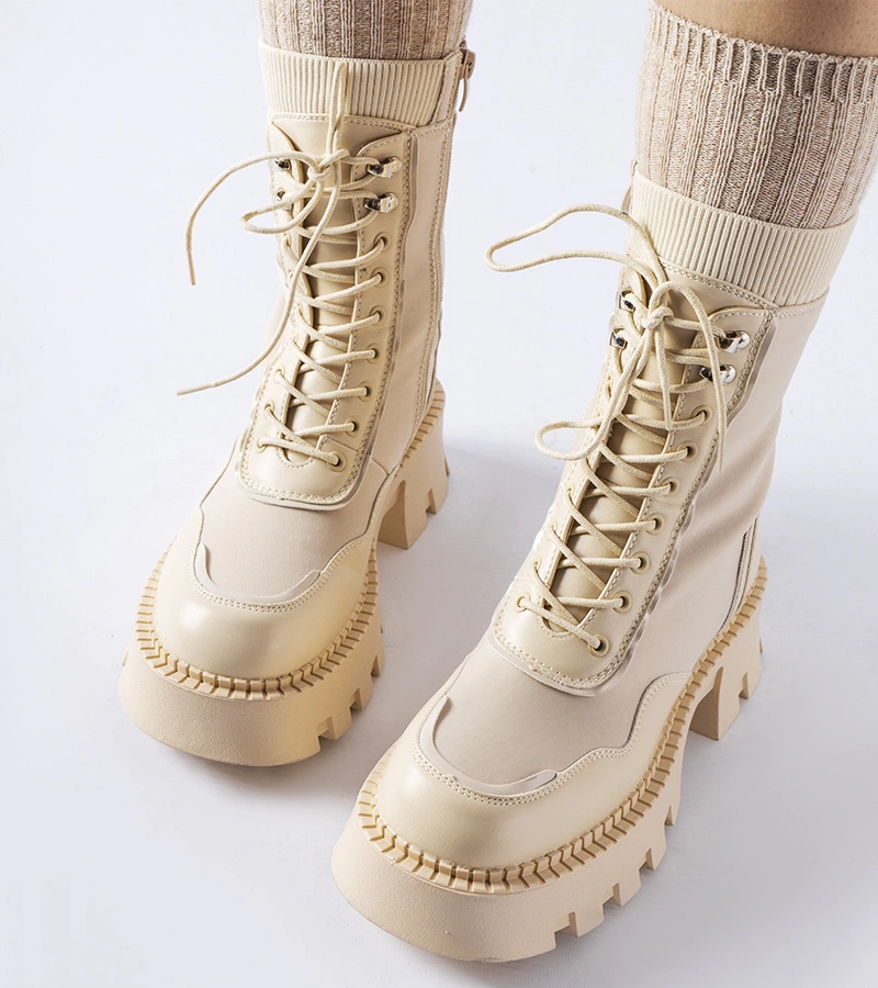 Bežové zdobené viazaním Amola JJ22 BEIGE