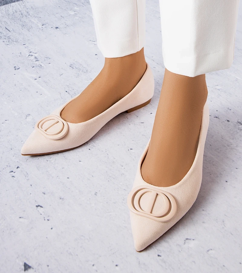Béžové baleríny z eko-semišu od spoločnosti Grignon