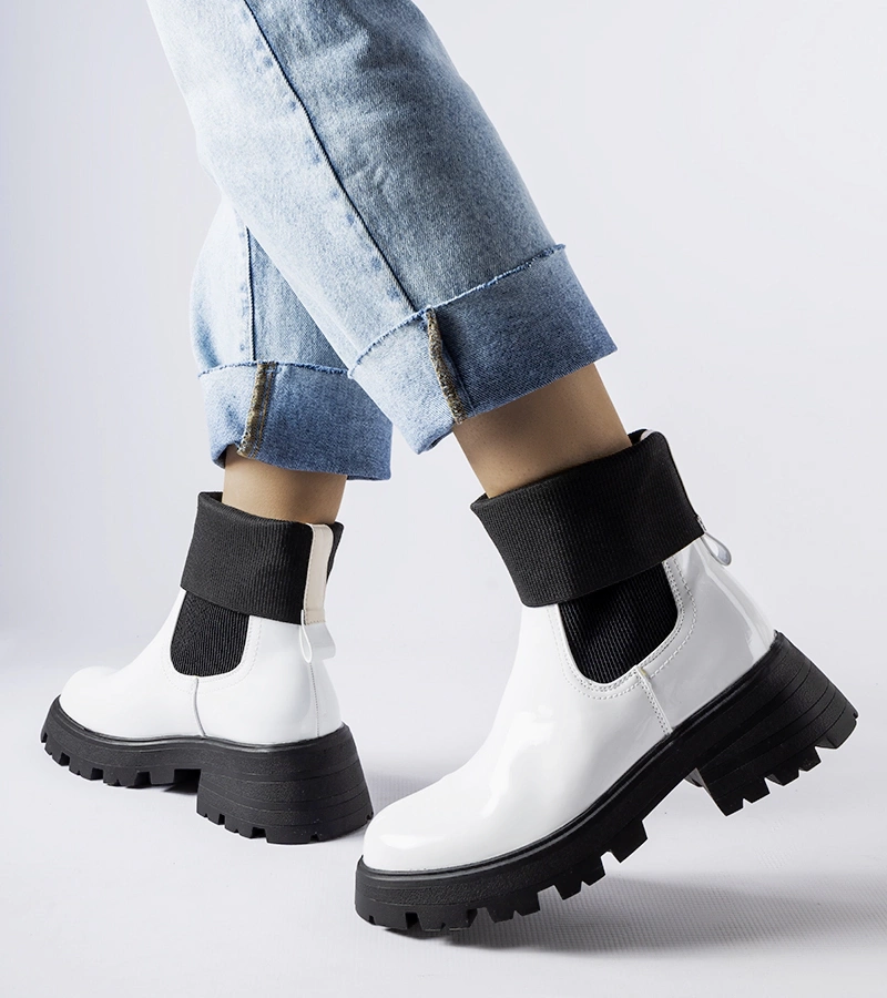 Biele slip-on bagger topánky Breolungi