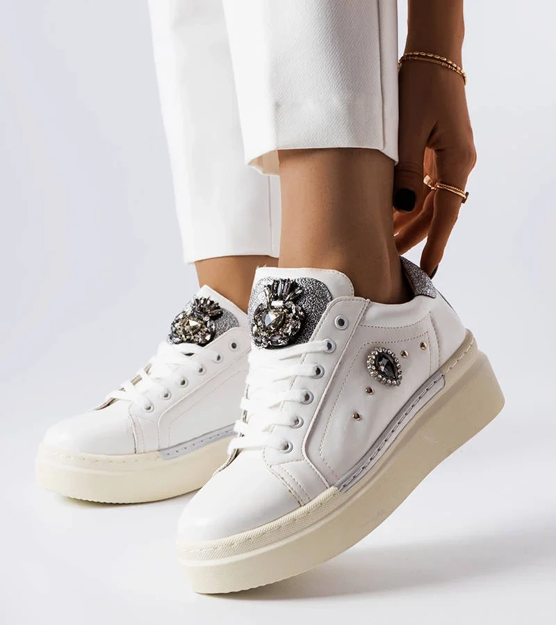 Biele tenisky Cuillerier na nízkom podpätku