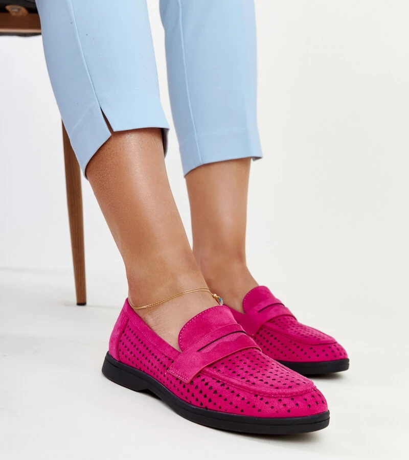 Tmavo ružové semišové mokasíny Vinceza