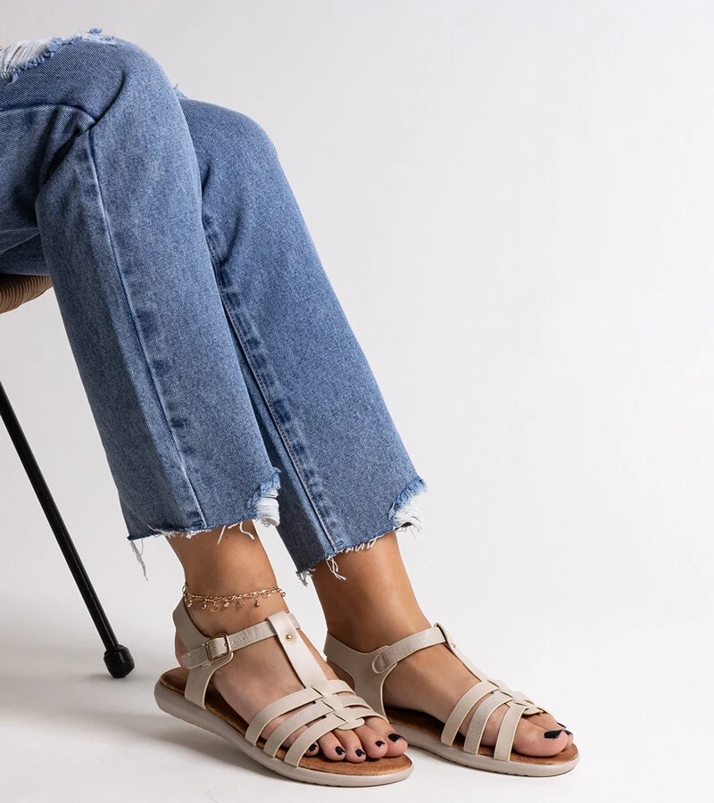 Biela sandále z eco kože Grimalda