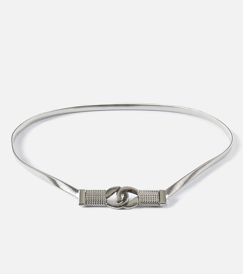 Strieborný elastický tenký pásik Leonide