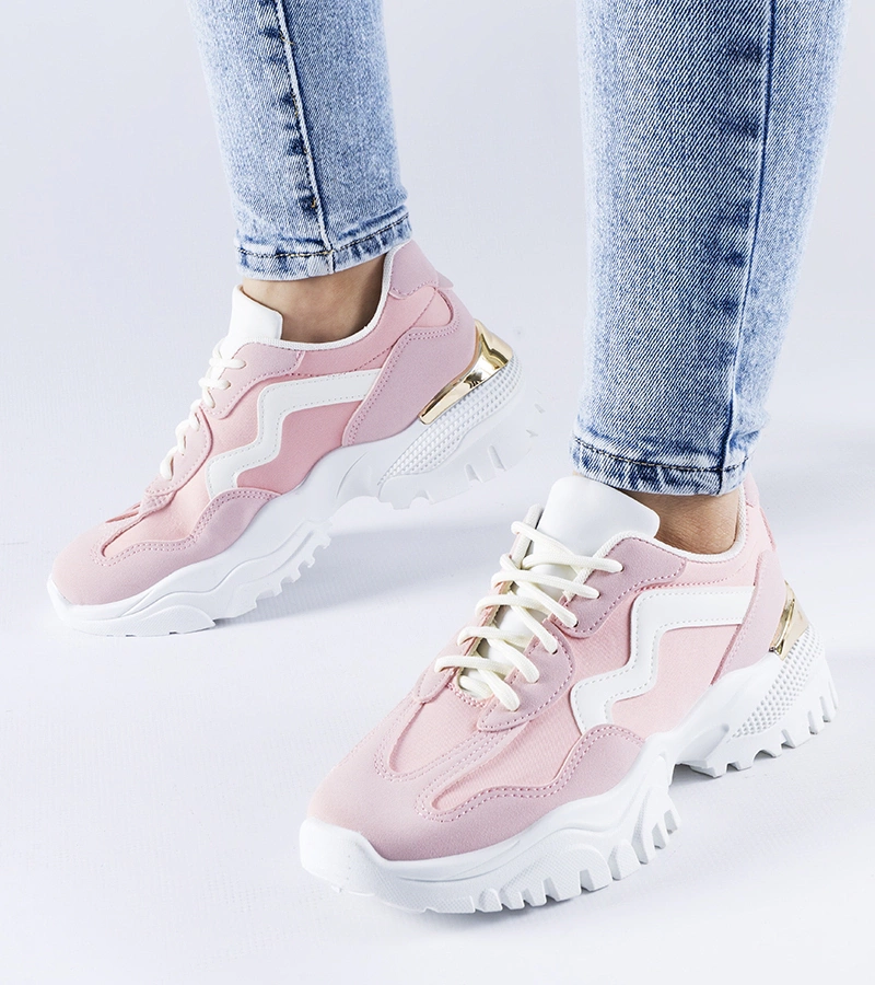 Růžové tenisky na masívnej podrážke Gironic