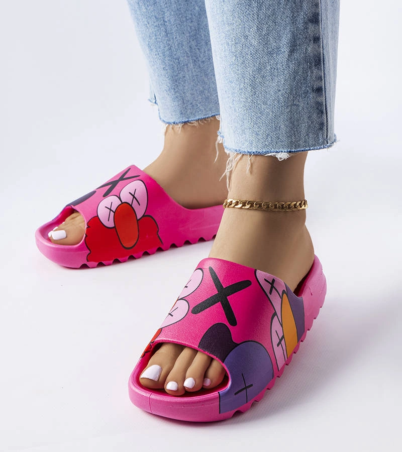 Tmavoružové žabky s potlačou Lindale