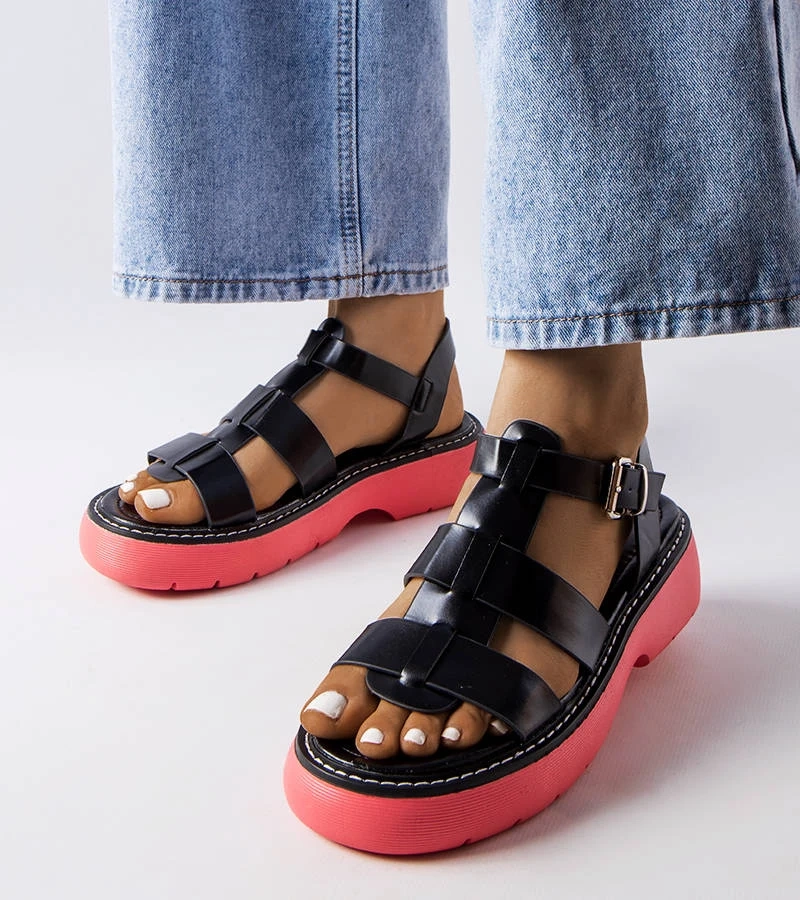 Ružové sandále na platforme Black Lola