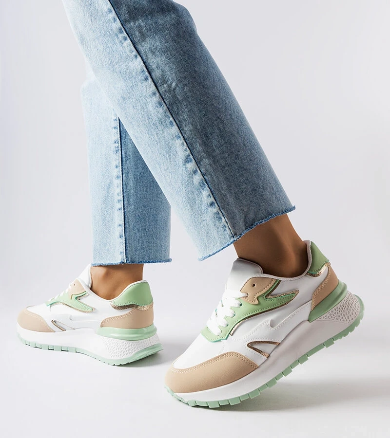 Bielo-zelené tenisky Batilda