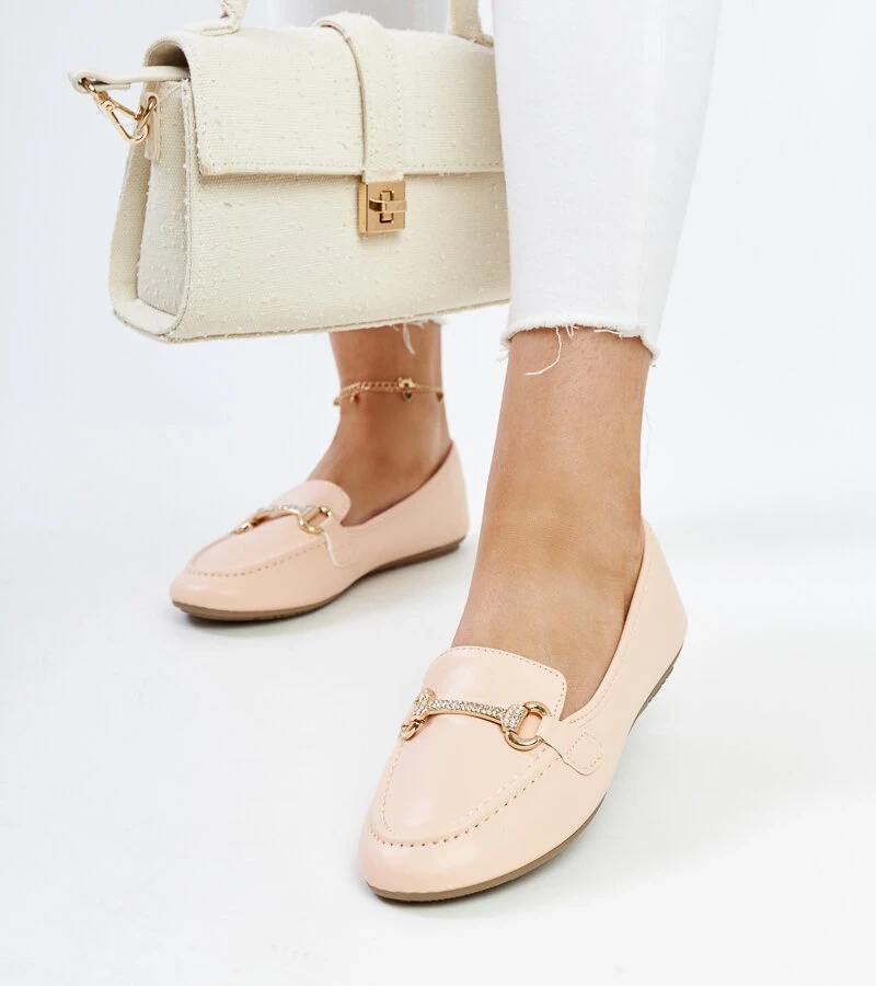 Bežové mokasíny s ozdobnou sponkou Paddy