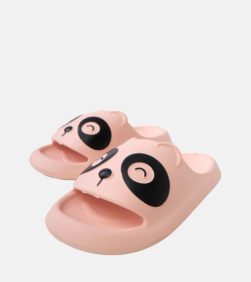 Ružové detské šľapky s motívom pandy Ketti