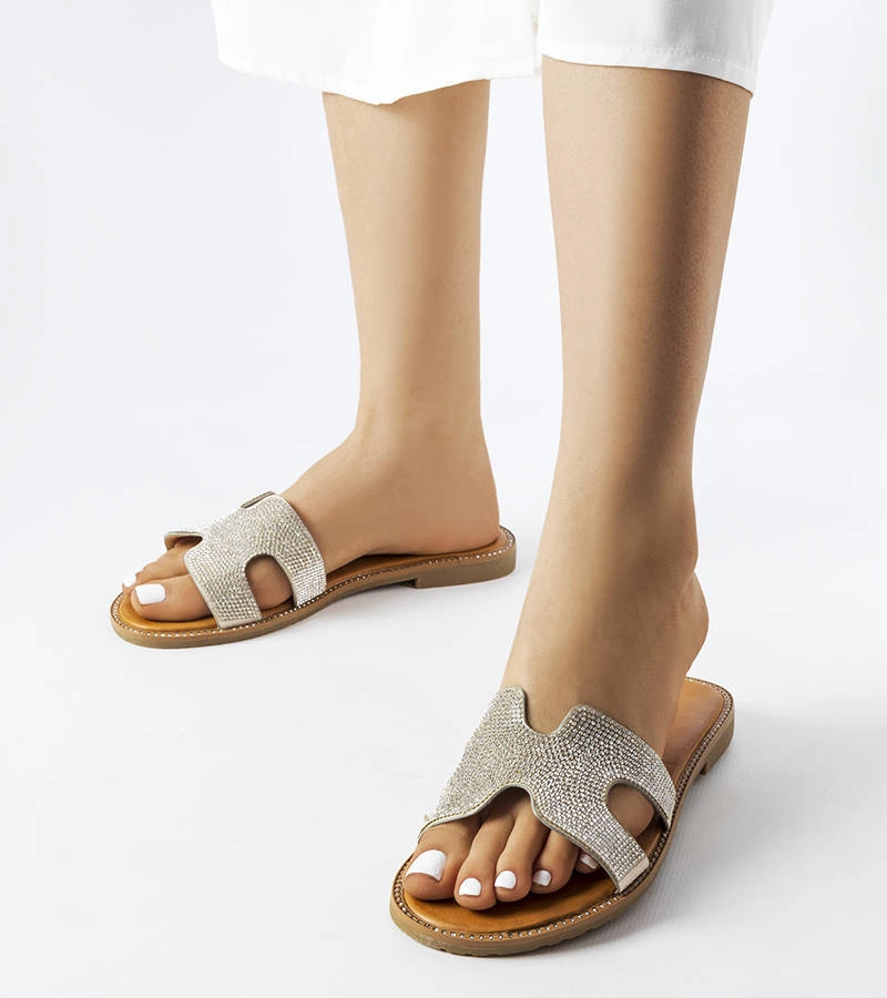 Strieborné žabky s koženou stielkou Lazure