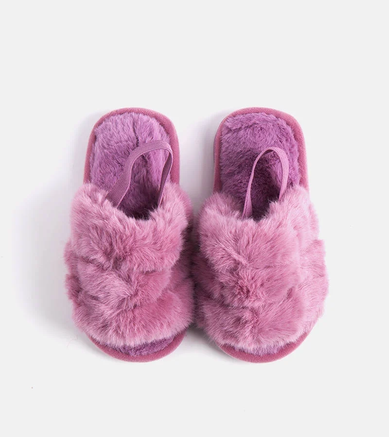 Fialové papuče Mia s gumovou podrážkou