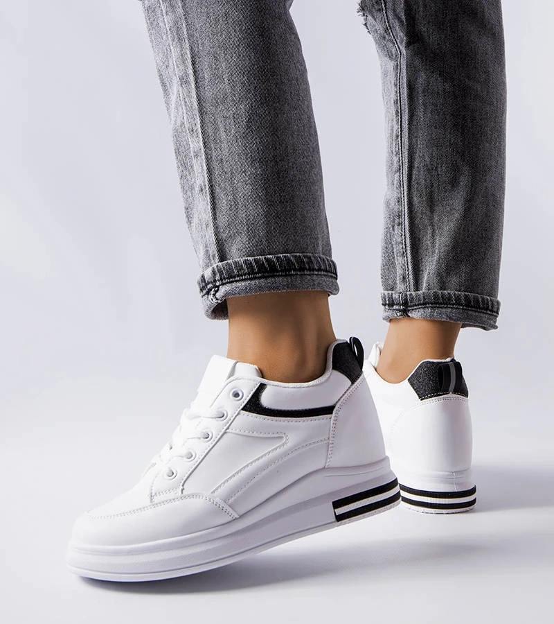 Biele tenisky s trblietavými vložkami Bonevil