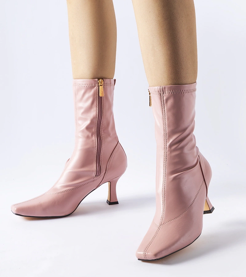 Ružové čižmy na nízkom opätku Luisella