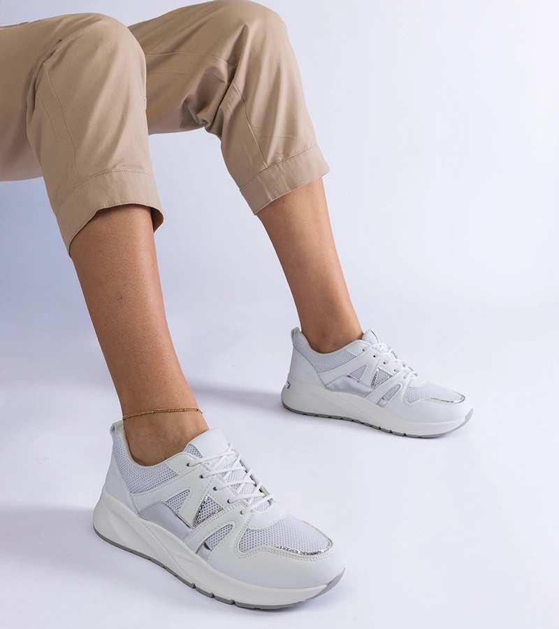 Biele tenisky na hrubej podrážke Sierra