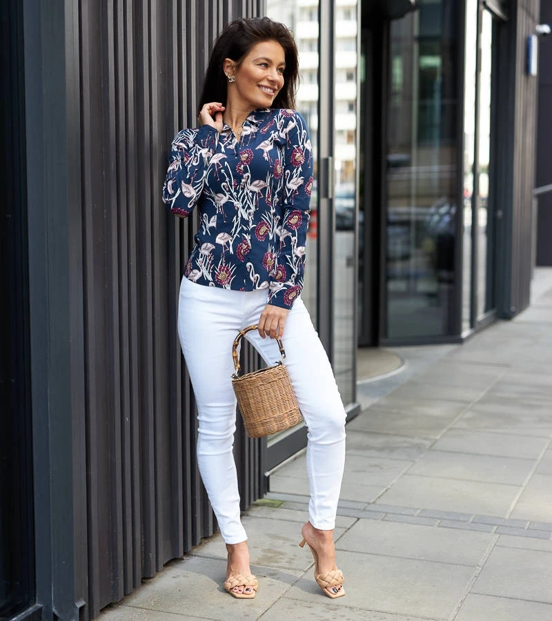 Námornícka modrá vzorovaná košeľa Sabbatini