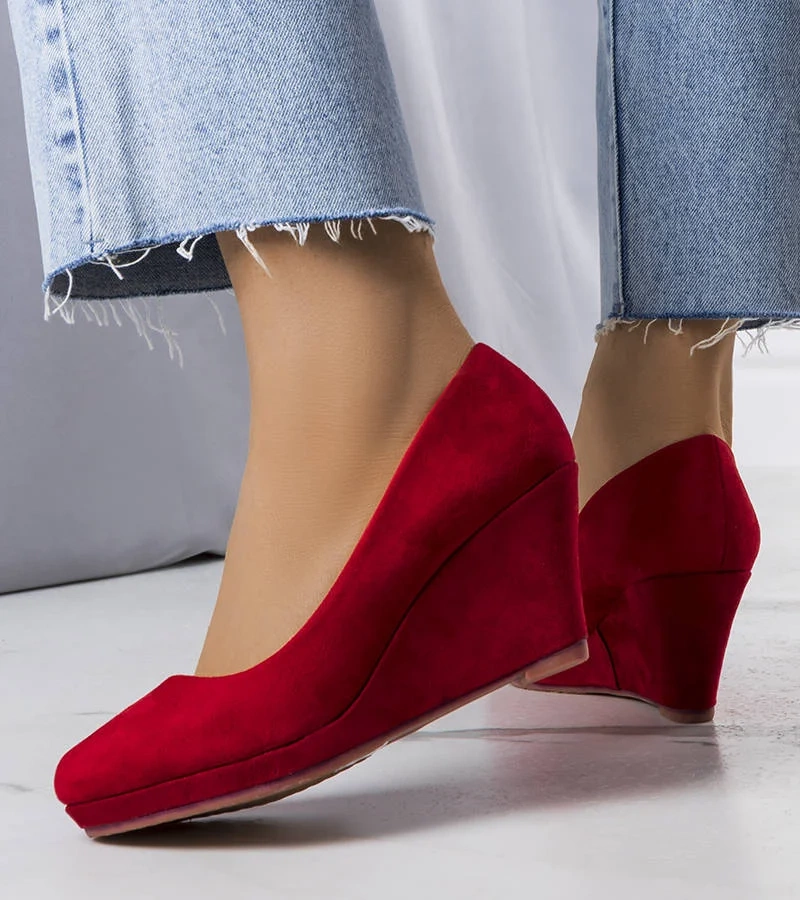 Červené lodičky na podpätku Reine