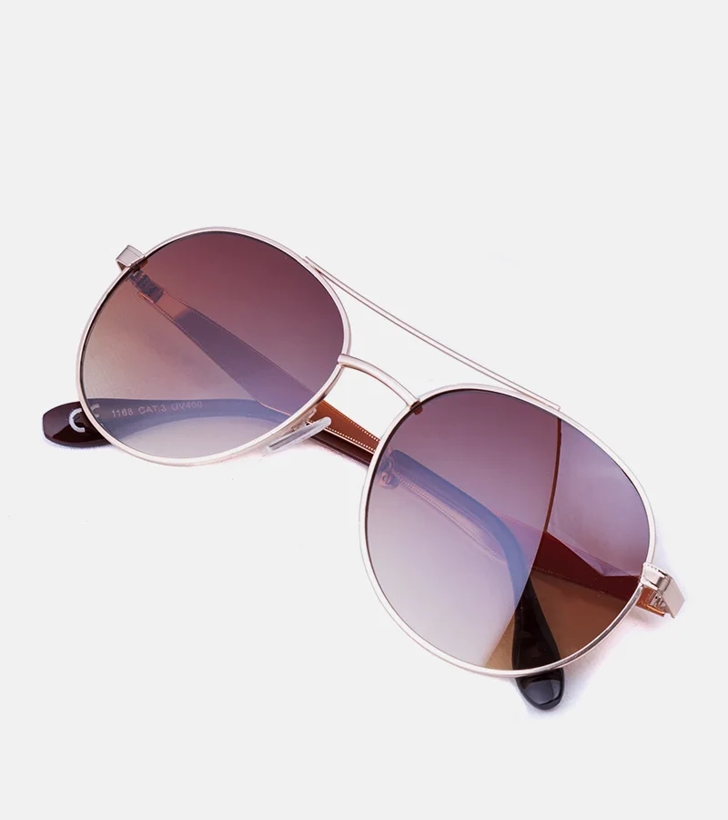 Hnedé pilotné okuliare Couron