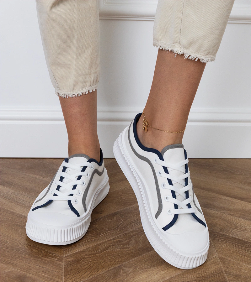 Biele dámske tenisky na platforme Salis