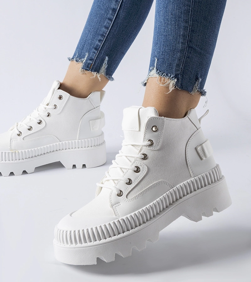 Biela tenisky na vysokom platforme Grotta