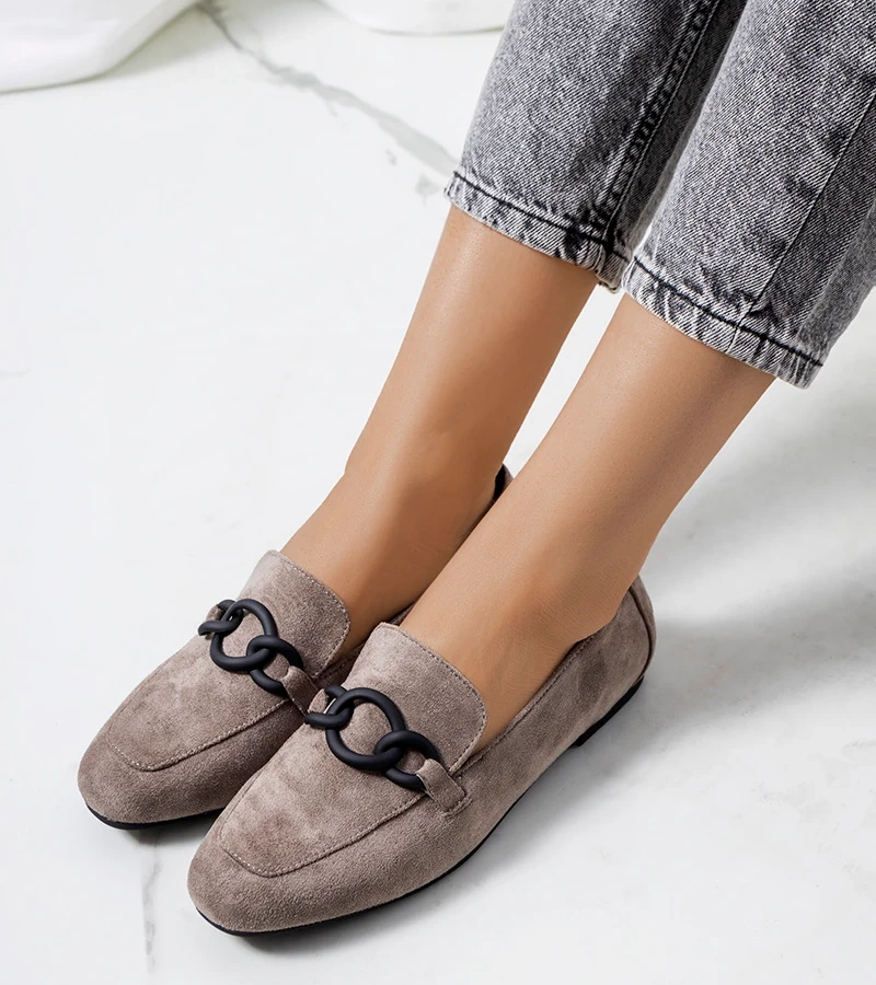 Sivé kožené poltopánky Dante