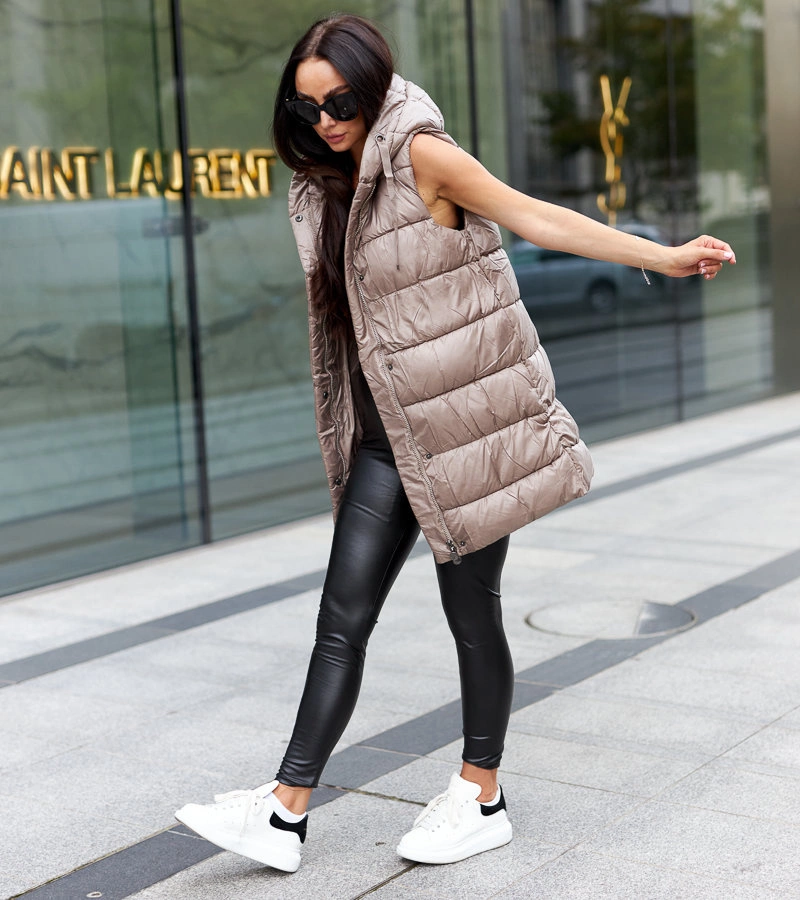 Tmavobéžová dámska vesta Salionze