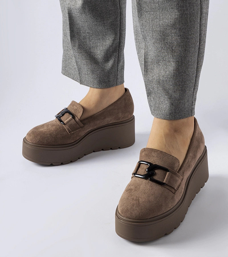 Hnedé mokasíny na platforme Medical