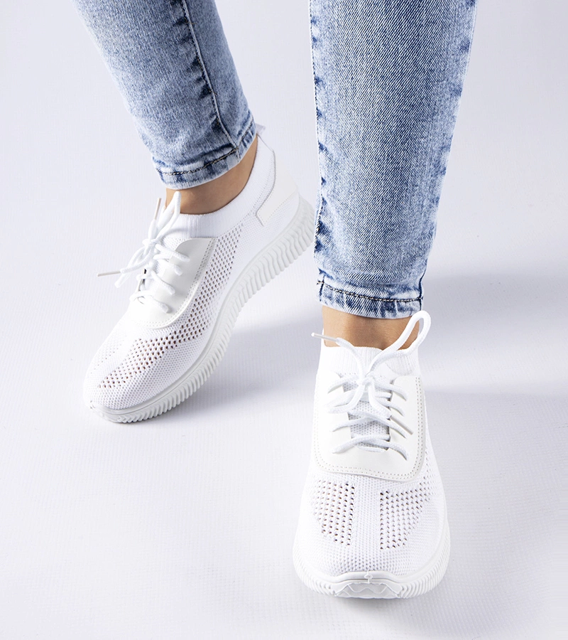 Biela čipkovaná tenisky Pierantonio