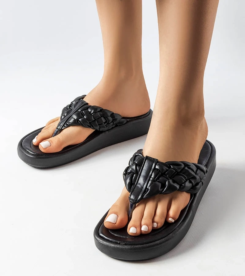 Čierne tkané žabky Zula