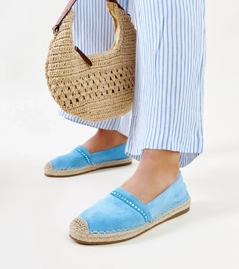 Modré espadrilky s kubíkmi zirkónu Abia