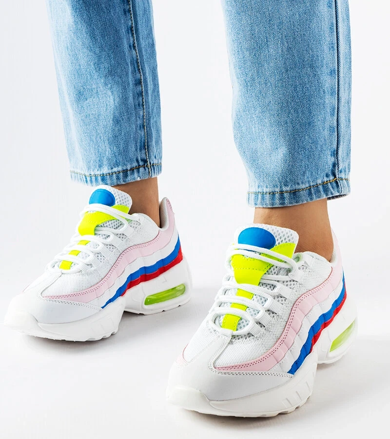 Biele tenisky s farebnými vložkami Joline