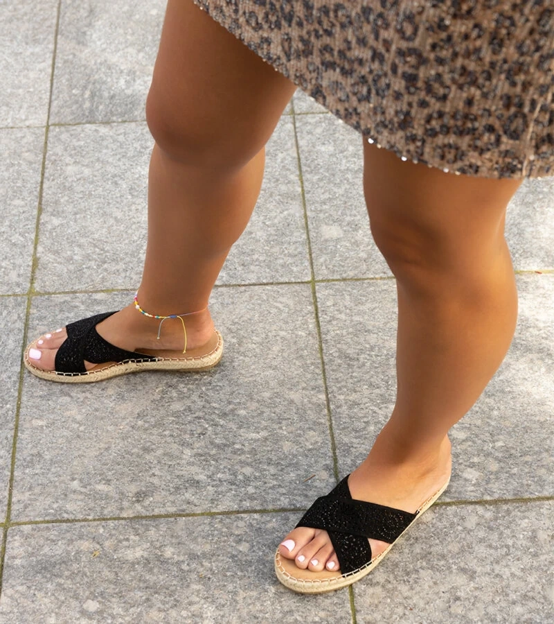 Čierne sieťové šľapky Awet