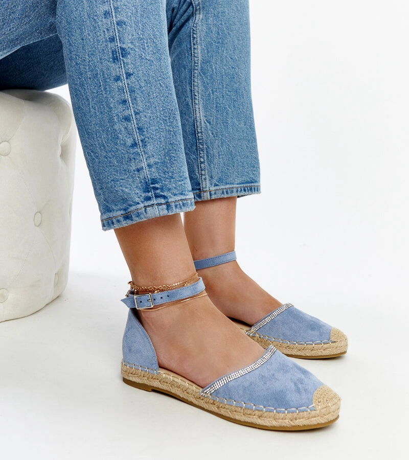 Modré espadrilky s ozdobami Aydan