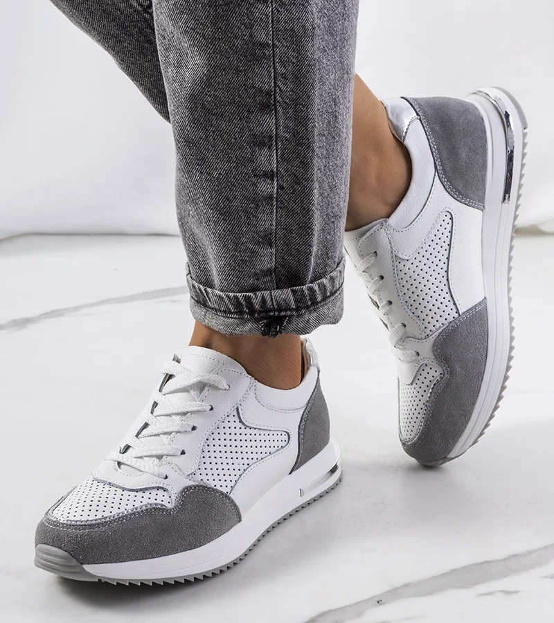 Biele kožené tenisky Zaira