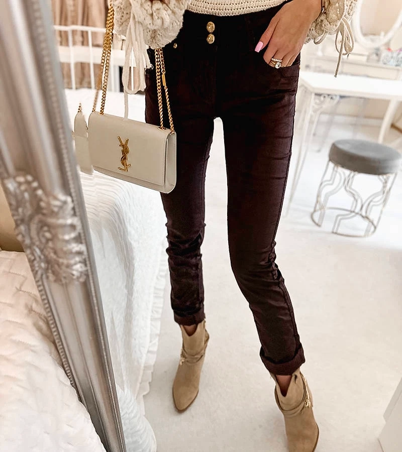 Hnedé látkové nohavice Scala