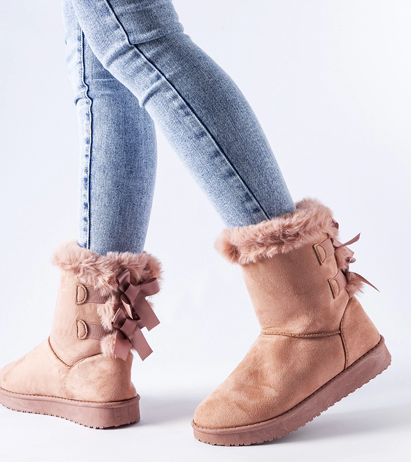 Ružové zateplené snehule s mašličkami Borbera