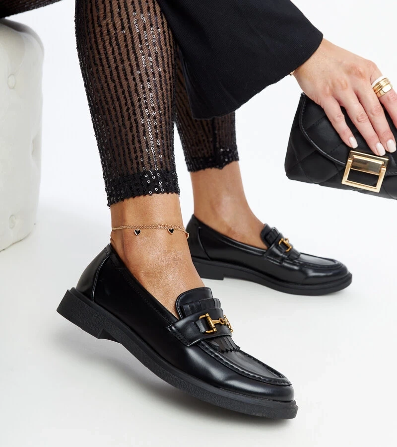 Čierne mokasíny s prackou od Laurela