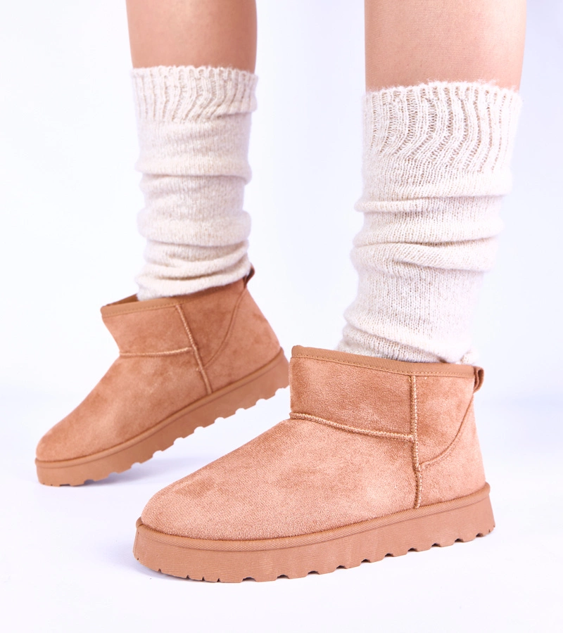 Hnedé zateplené snehule s kožušinkou Roelle