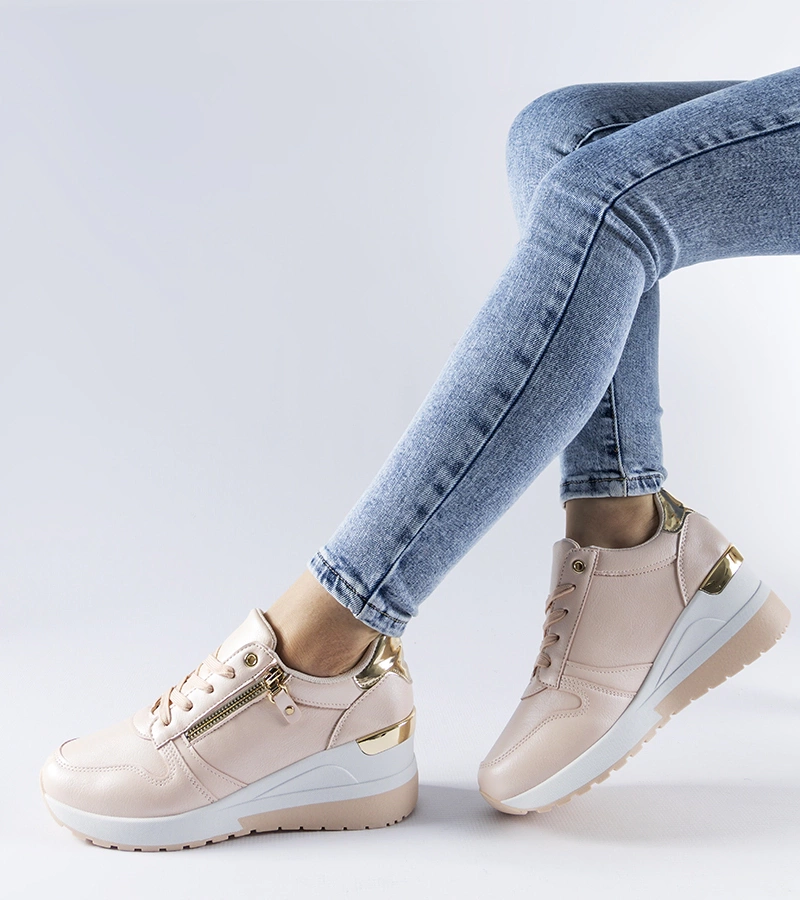 Bežové tenisky zdobené zipsom Marietta