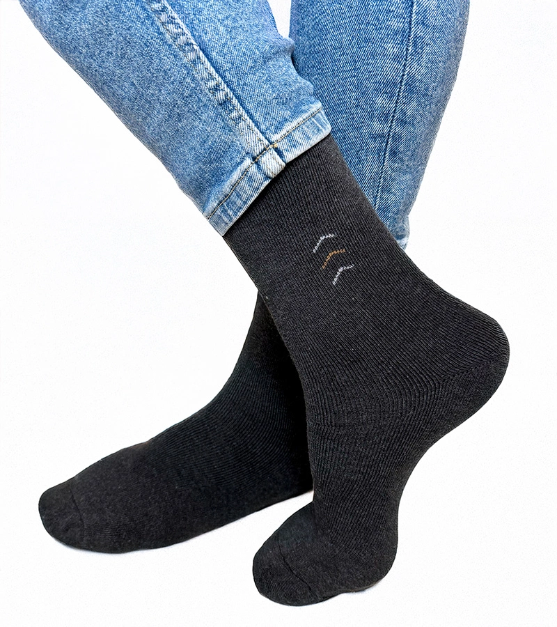 Čierno-biele teplé ponožky Sella