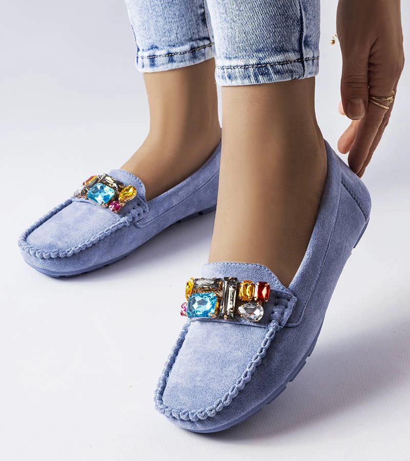 Modré mokasíny s koženou stielkou Bertrand