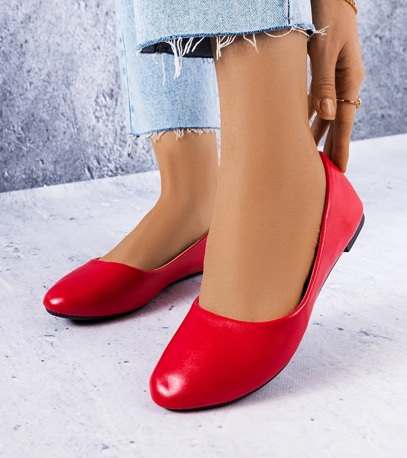 Klasické červené balerínky Narcisse