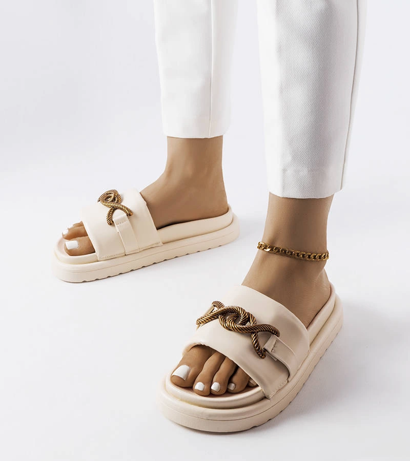 Béžové žabky na platforme Frédérique