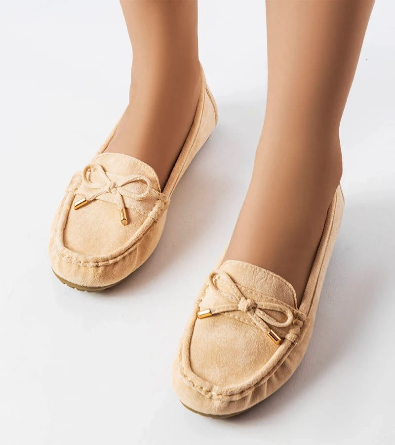 Béžové mokasíny s mašľou od Grasselli