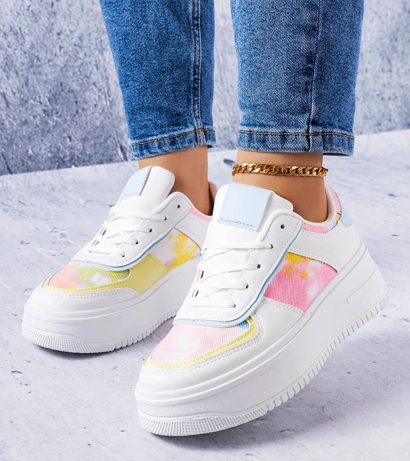 Modro-biele topánky na platforme Heloise