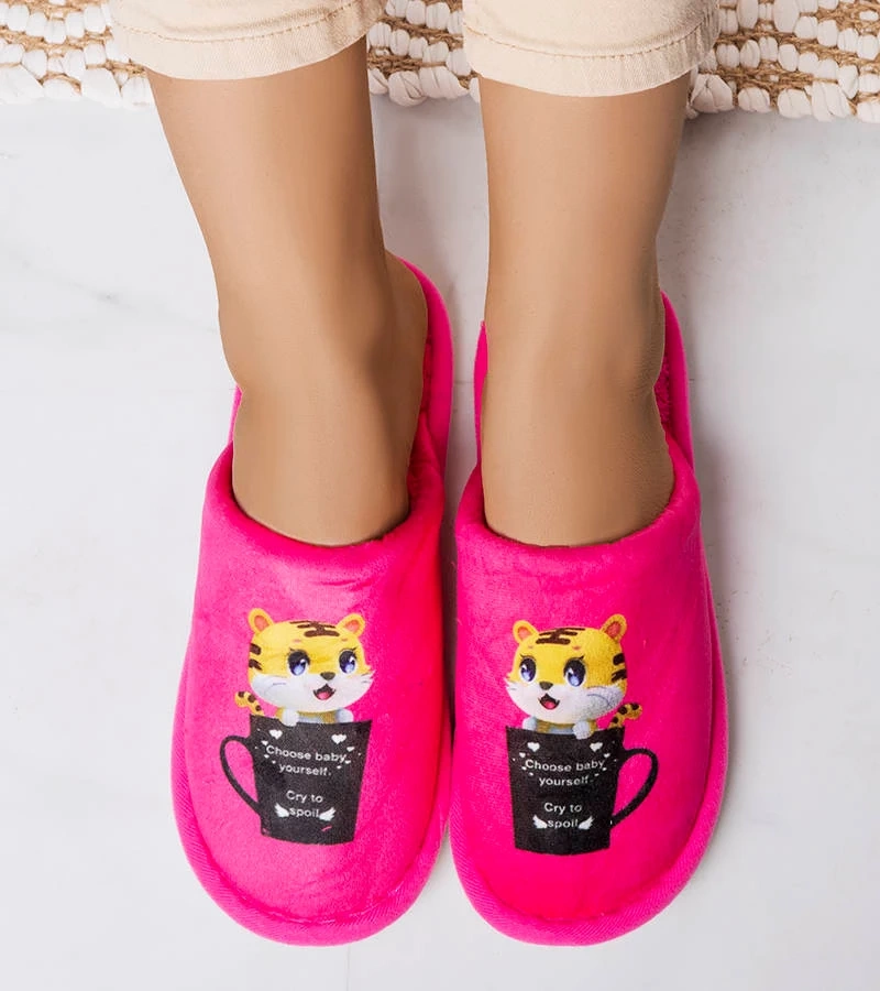Neónovo ružové mäkké papuče Catcup